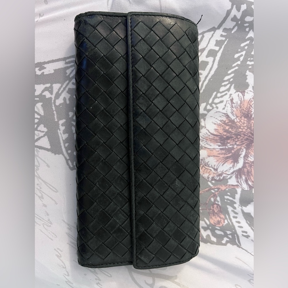 Bottega Veneta Dark Woven Leather Clutch